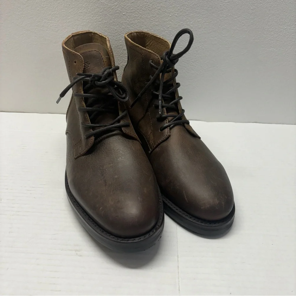 NWOT Rhodes Footwear The Dean Boot Lace Up Leather Brown Sz 9.5